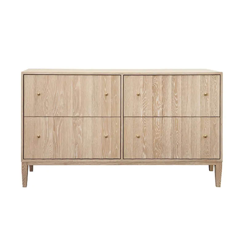 Angus Fluted Cerused Oak Four Drawer Chest 1