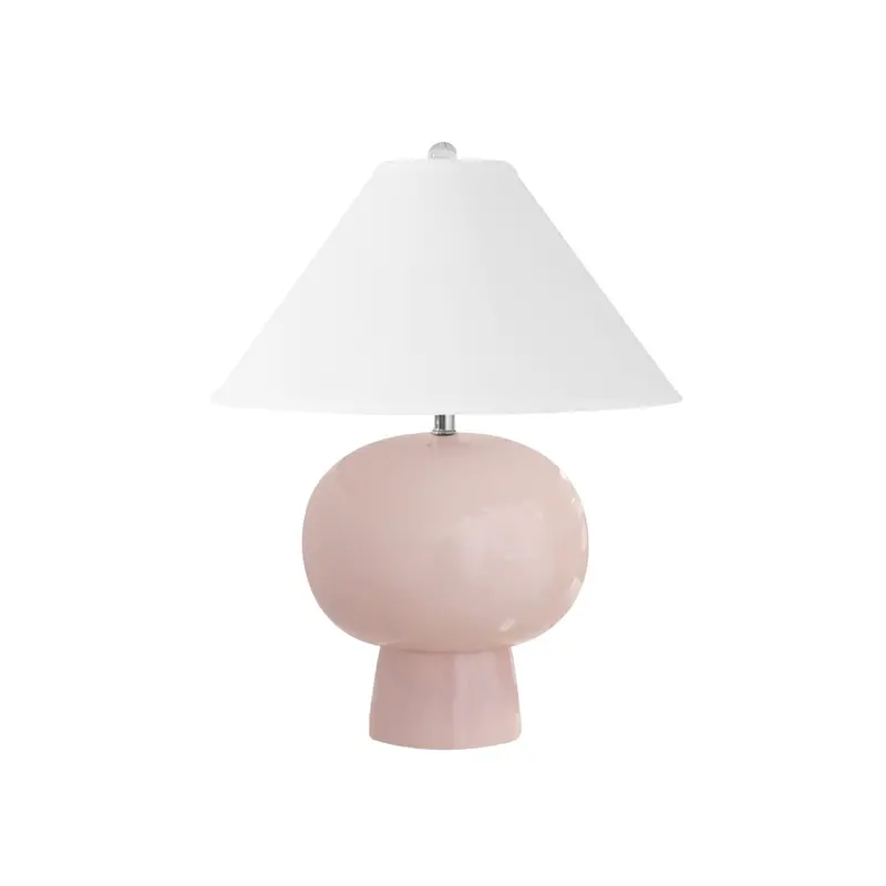 Annie Ceramic Table Lamp W/Linen Coolie Shade - Three Color Options 2