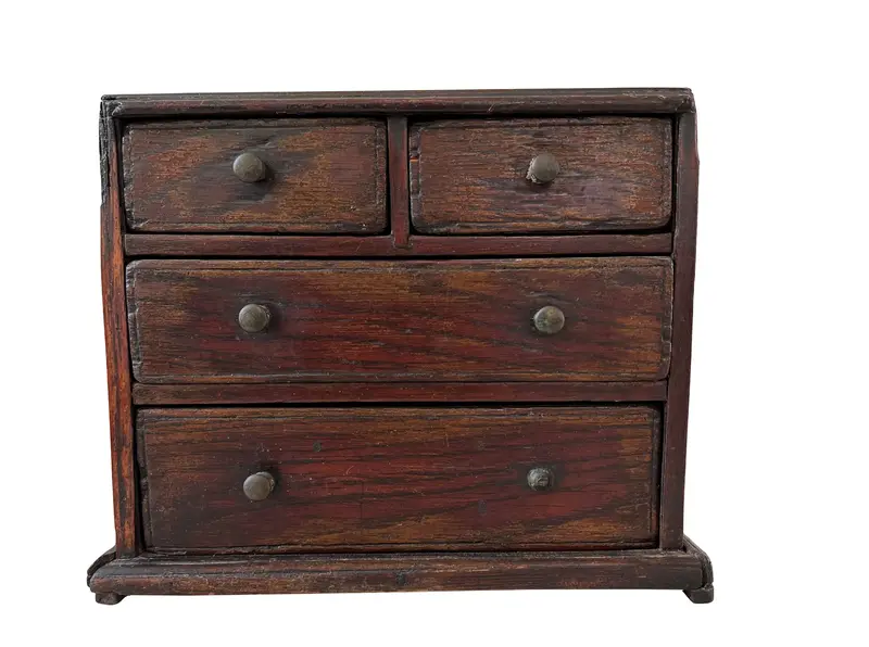 Antique 19Th Century English Mahogany Box - Designed As A Chest Of Drawers 1