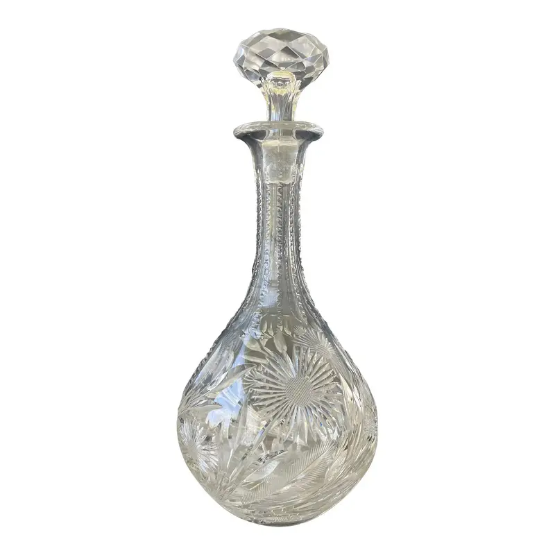 Antique Cut Crystal Bar Decanter 1