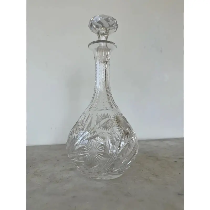 Antique Cut Crystal Bar Decanter 2