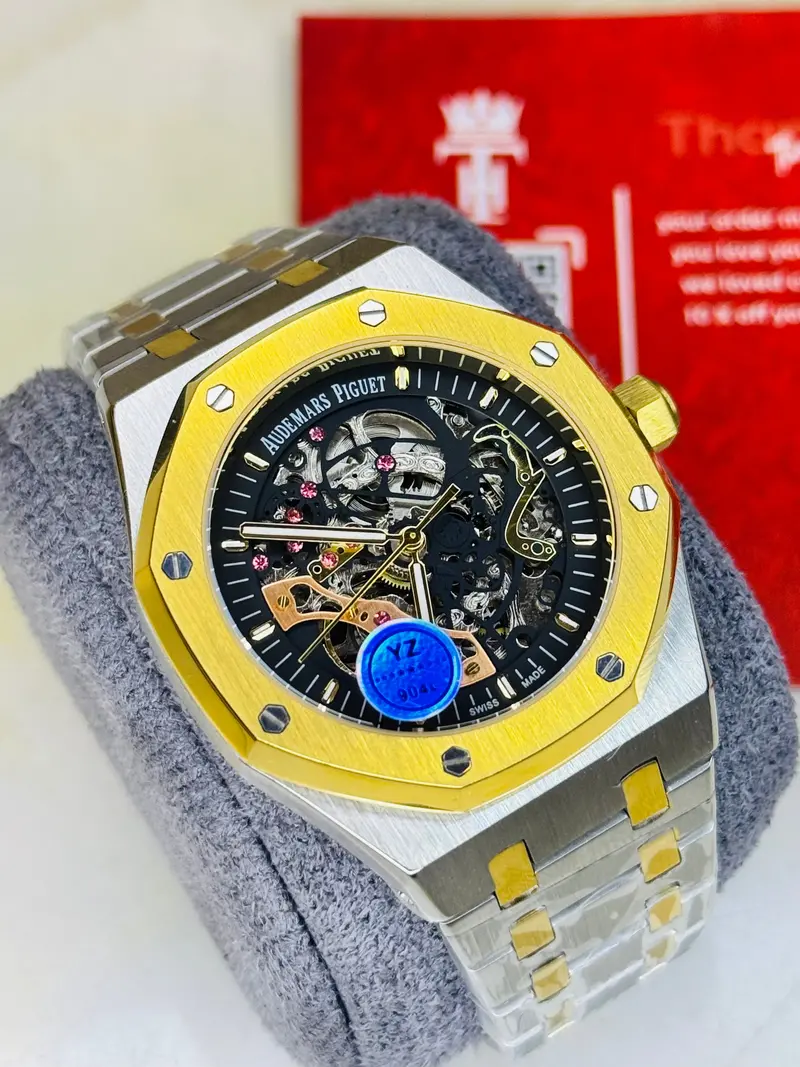 Ap Two Tone Black Automatic Skeleton Dial Super Clone Watch 1