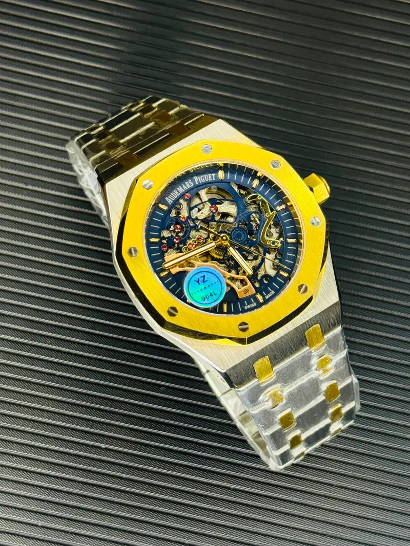 Ap Two Tone Navy Automatic Skeleton Dial Super Clone Watch 1
