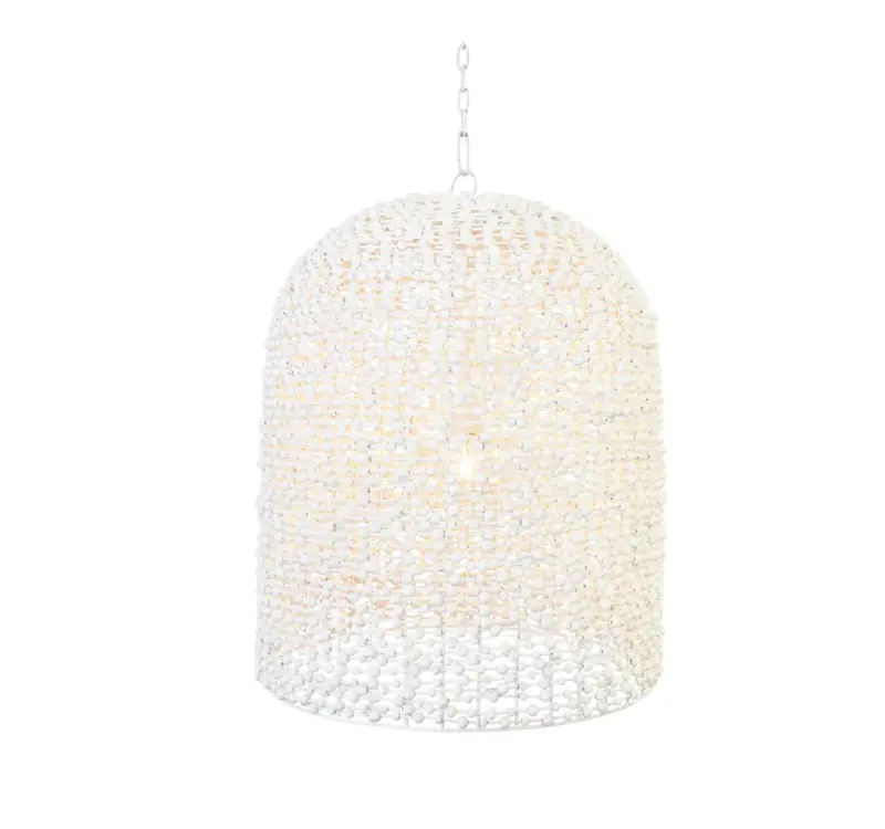 Arleigh Wood Bead Bellshaped Pendant Light 1
