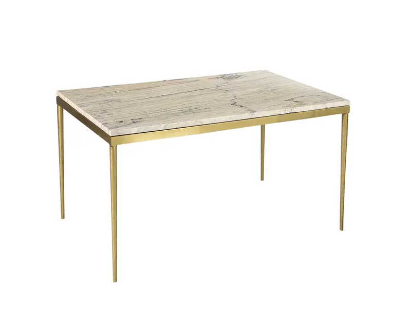 Arlon Travertine & Brass Coffee Table - Matthew Izzo Collection 1