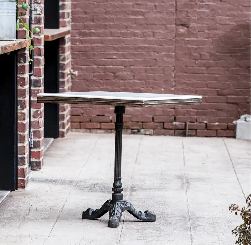 Avignon 29" Square White Marble & Cast Iron Bistro Table - Matthew Izzo Collection 2
