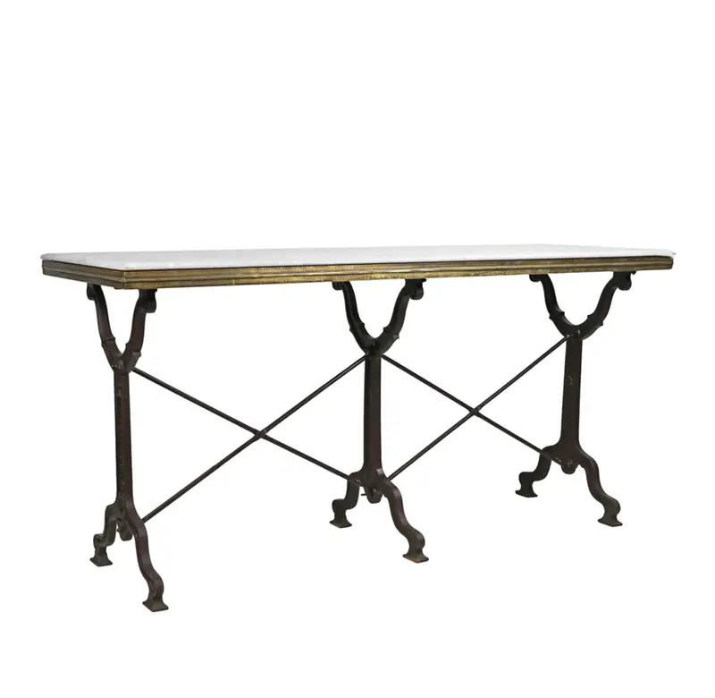 Avignon Cast Iron And Marble Top French Bistro Table - Matthew Izzo Collection 1