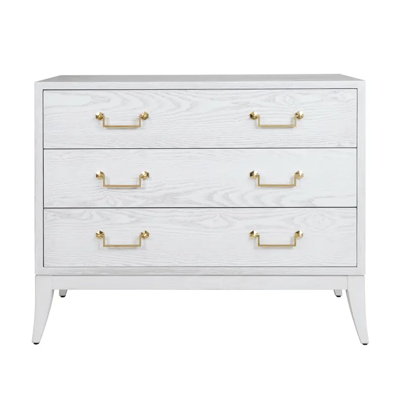 Avis White Washed Oak Three Drawer Chest 1