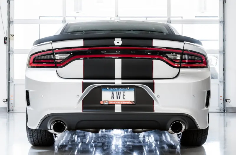 Awe Tuning 2015+ Dodge Charger 6.4L/6.2L Supercharged Track Edition Exhaust - Chrome Silver Tips 2