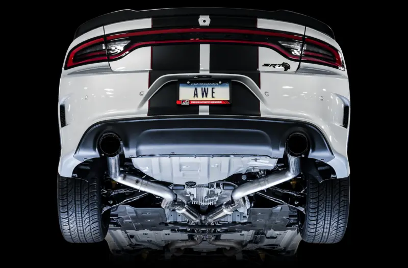 Awe Tuning 2017+ Dodge Charger 5.7L Track Edition Exhaust - Diamond Black Tips 2