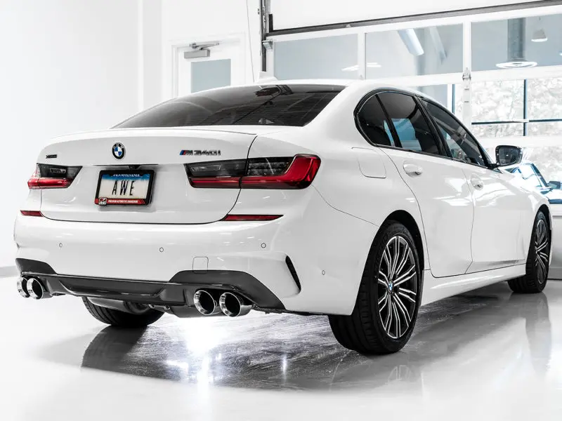Awe Tuning 2019+ Bmw M340i (G20) Non-Resonated Touring Edition Exhaust - Quad Chrome Silver Tips 2