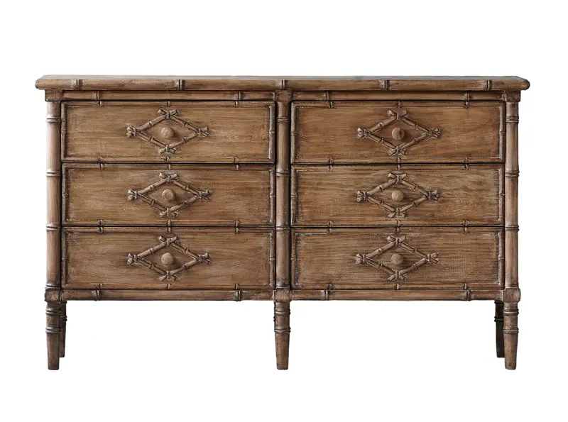 Bahama Faux Bamboo Six Drawer Dresser - Matthew Izzo Collection 1