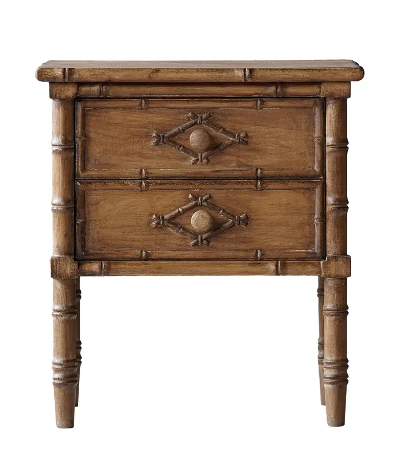 Bahama Faux Bamboo Two Drawer Nightstand - Matthew Izzo Collection 1
