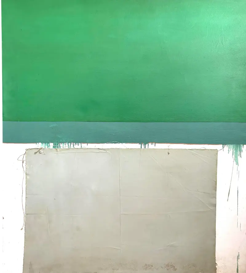 Barbara Beck 1960S Large Scale Abstract Oil Painting And Mixed Media On Canvas 1