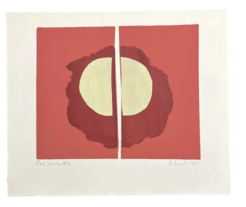 Barbara Beck 1969 Screen Print "Art Series #2" On Paper 1