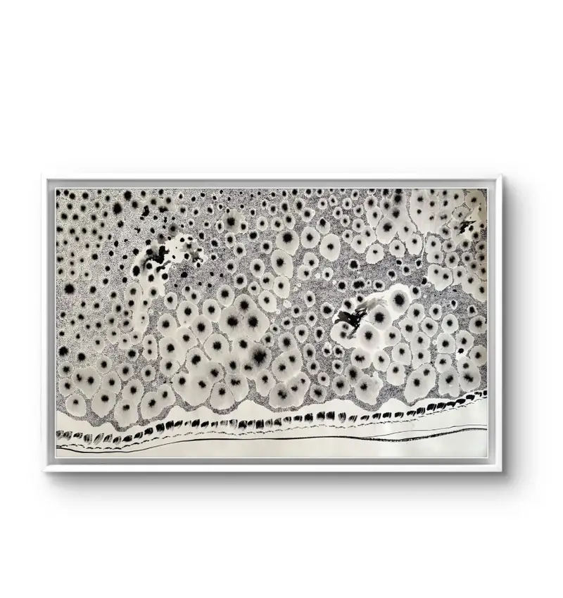 Barbara Beck 1970S Abstract Acrylic Painting On Paper 1