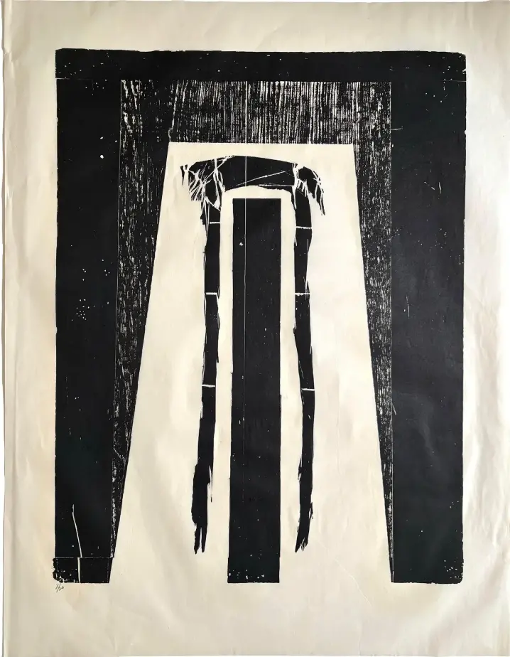 Barbara Beck 1970S Mid Century Modern Woodblock On Paper, Edition Of 20 1