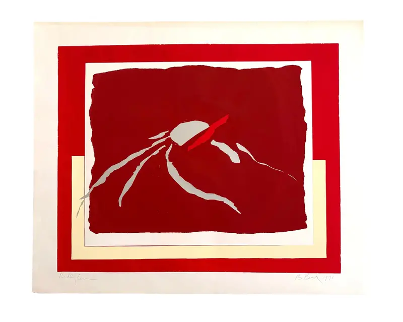 Barbara Beck 1971 Mid Century Modern Screen Print On Paper 1