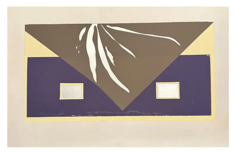 Barbara Beck 1971 Mid Century Modern Screen Print On Paper 1