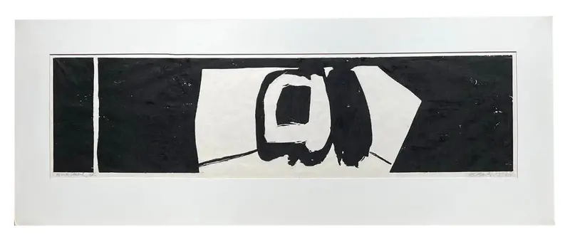 Barbara Beck 1973 Matted Woodcut Black Print On Paper - Original Matte 1