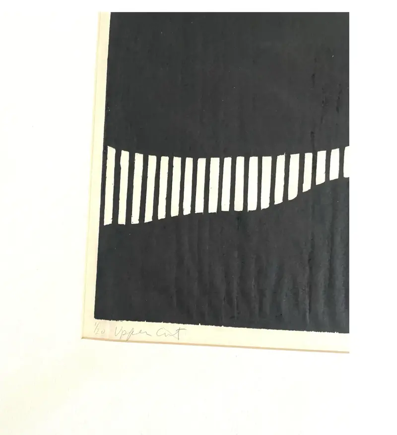 Barbara Beck 1975 Matted Woodblock Print On Paper - Original Mat 2