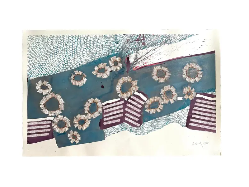 Barbara Beck 1986 Abstract Watercolor Painting On Paper 1