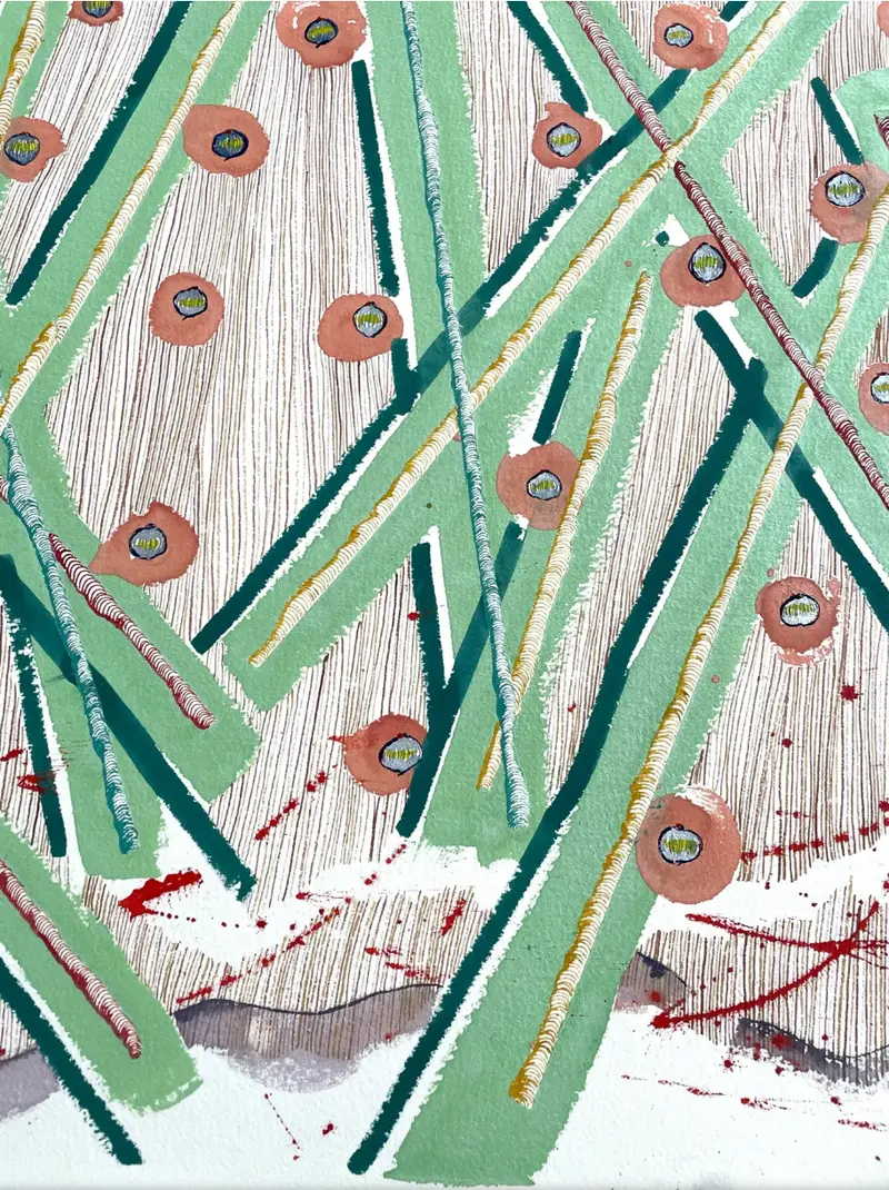 Barbara Beck 1988 Abstract Painting On Paper 2