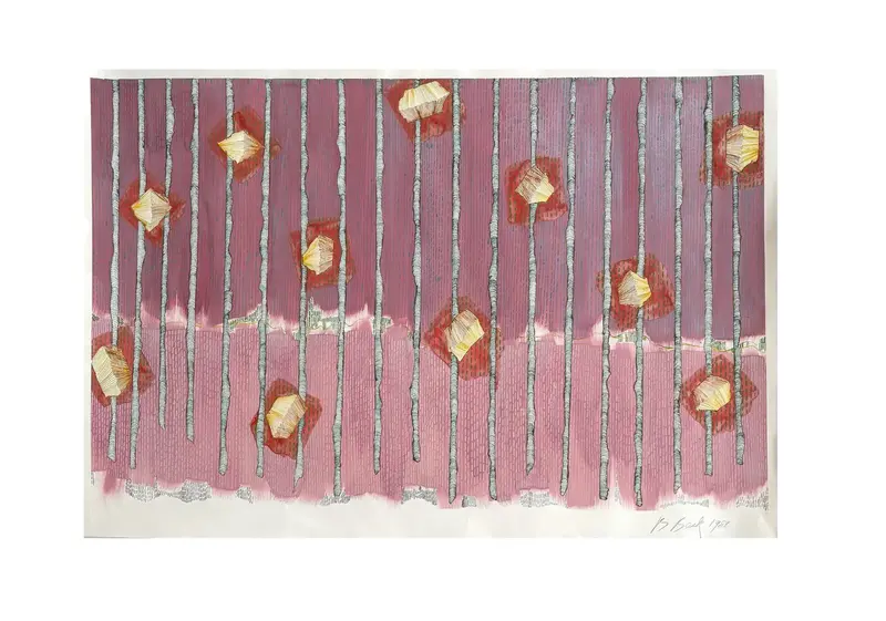 Barbara Beck 1988 Abstract Watercolor Painting On Paper 1