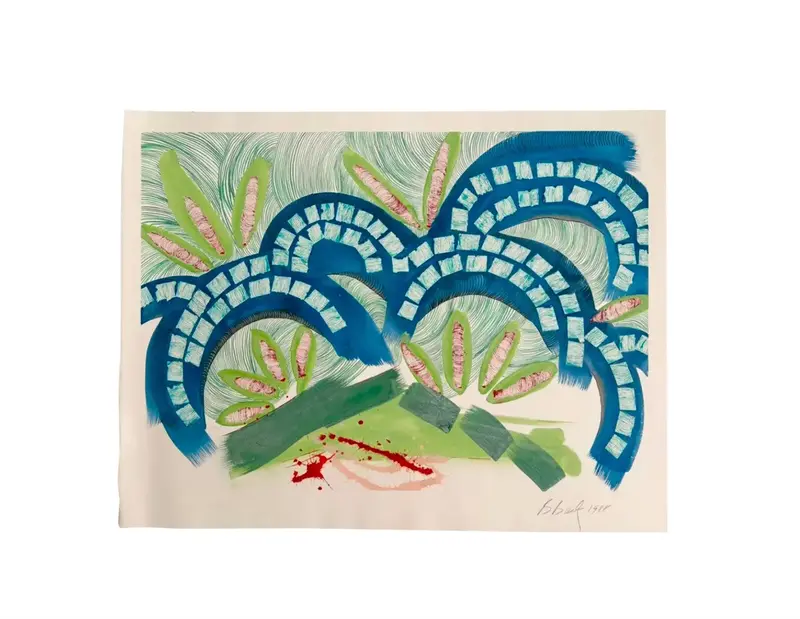 Barbara Beck 1988 Abstract Watercolor Painting On Paper 1