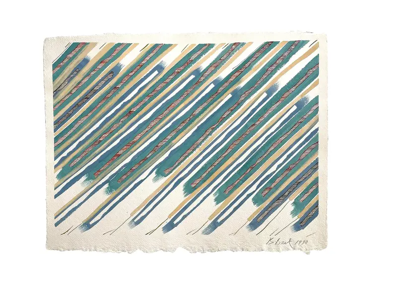 Barbara Beck 1990 Abstract Acrylic Painting On Paper 1