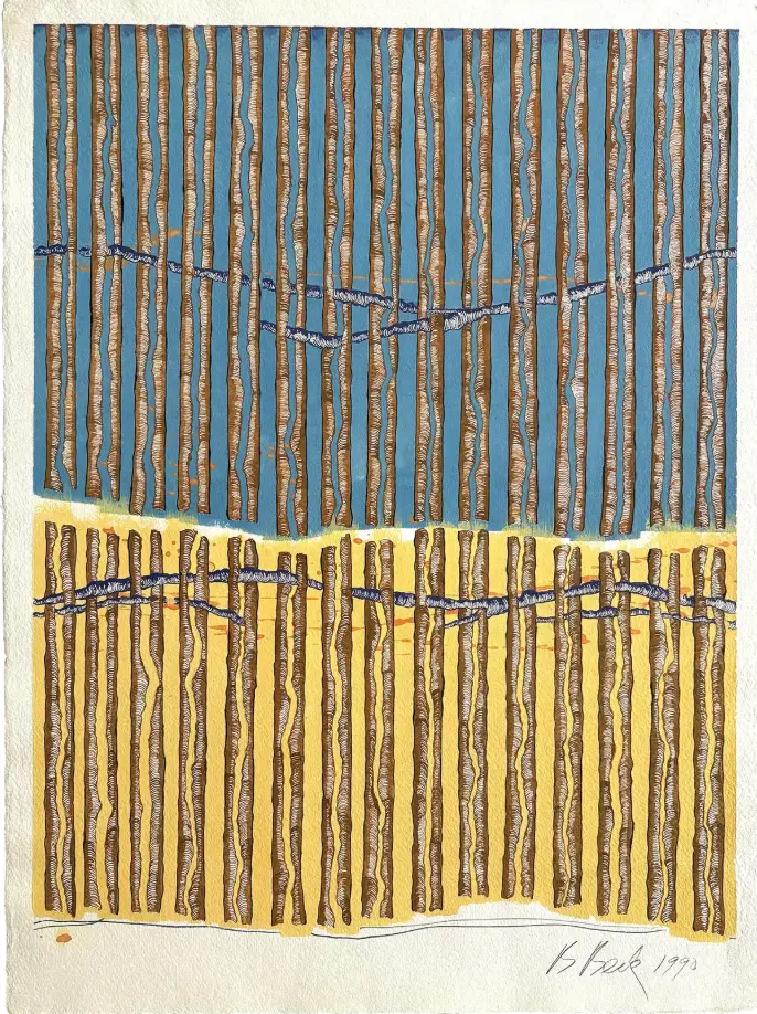 Barbara Beck 1990 Abstract Painting On Paper 1