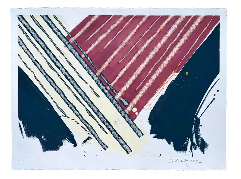 Barbara Beck 1992 Abstract Painting On Paper 1