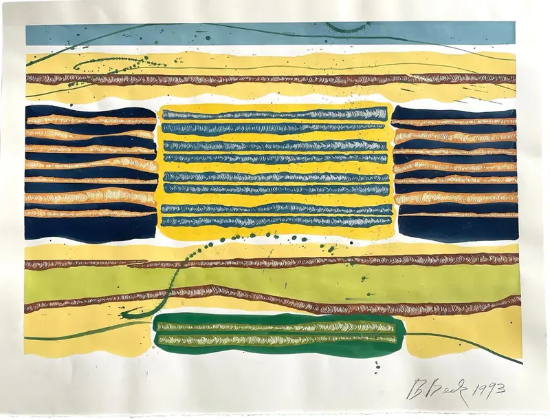 Barbara Beck 1993 Abstract Painting On Paper 1