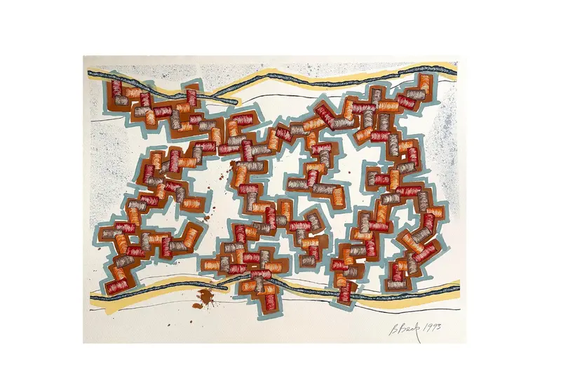 Barbara Beck 1993 Abstract Watercolor On Paper 1