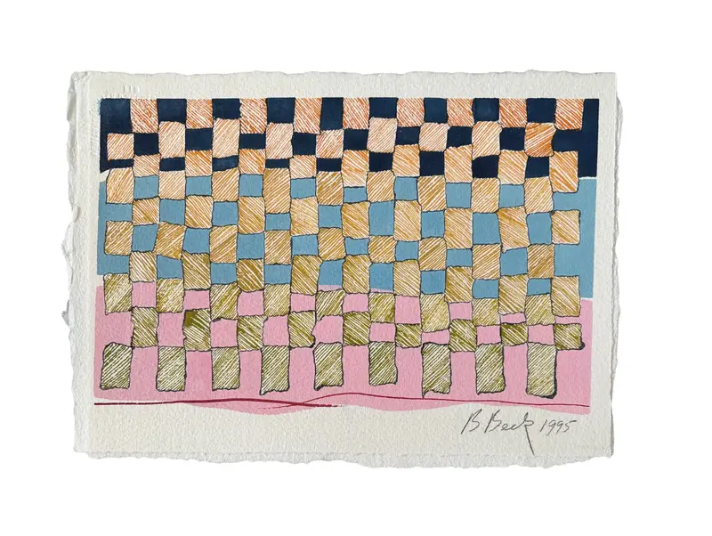 Barbara Beck 1995 Abstract Monoprint On Paper 1