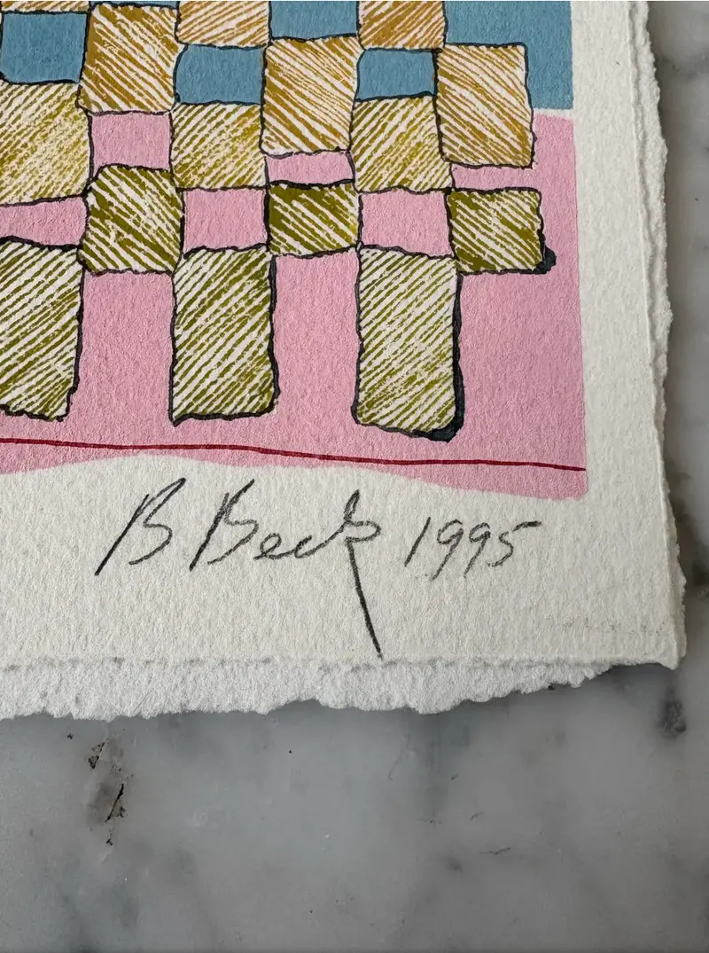 Barbara Beck 1995 Abstract Monoprint On Paper 2