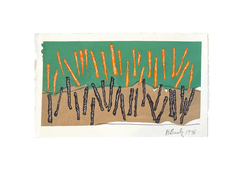 Barbara Beck 1996 Abstract Monoprint On Paper 1