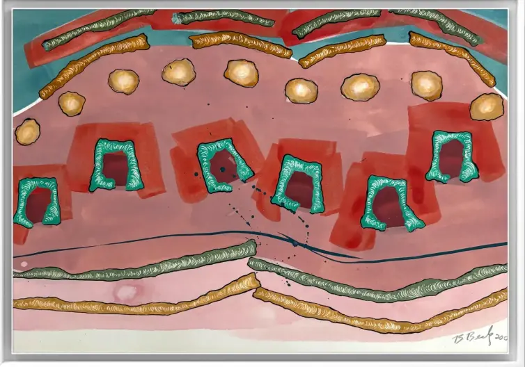 Barbara Beck 2002 Abstract Painting On Paper 1