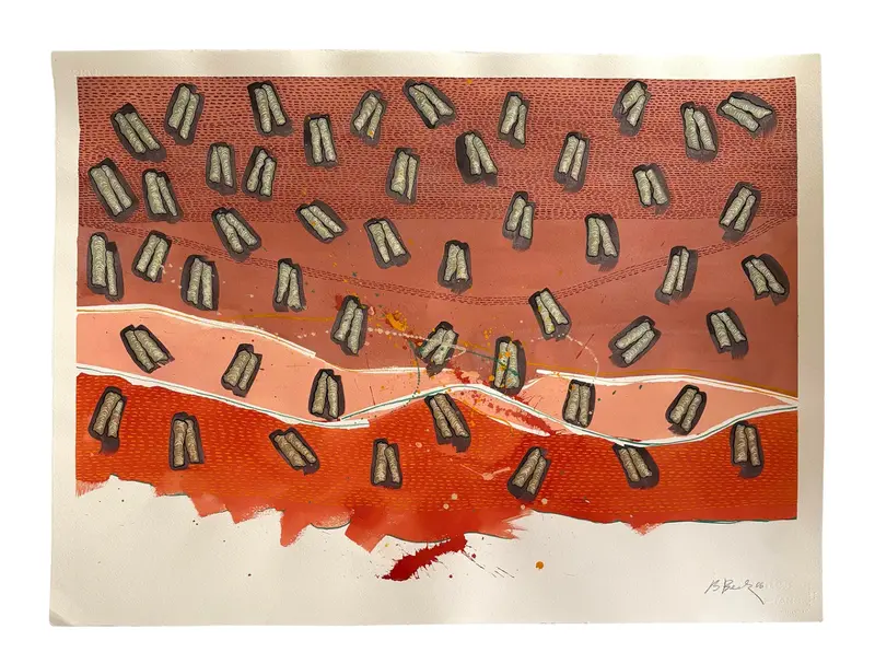 Barbara Beck 2006 Abstract Acrylic Painting On Paper 1