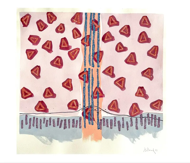 Barbara Beck 2007 Abstract Watercolor Painting On Paper 1