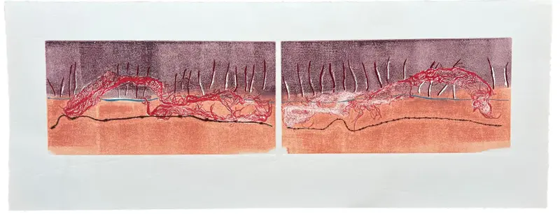 Barbara Beck Abstract Monoprint #2 On Paper C. 2007 1