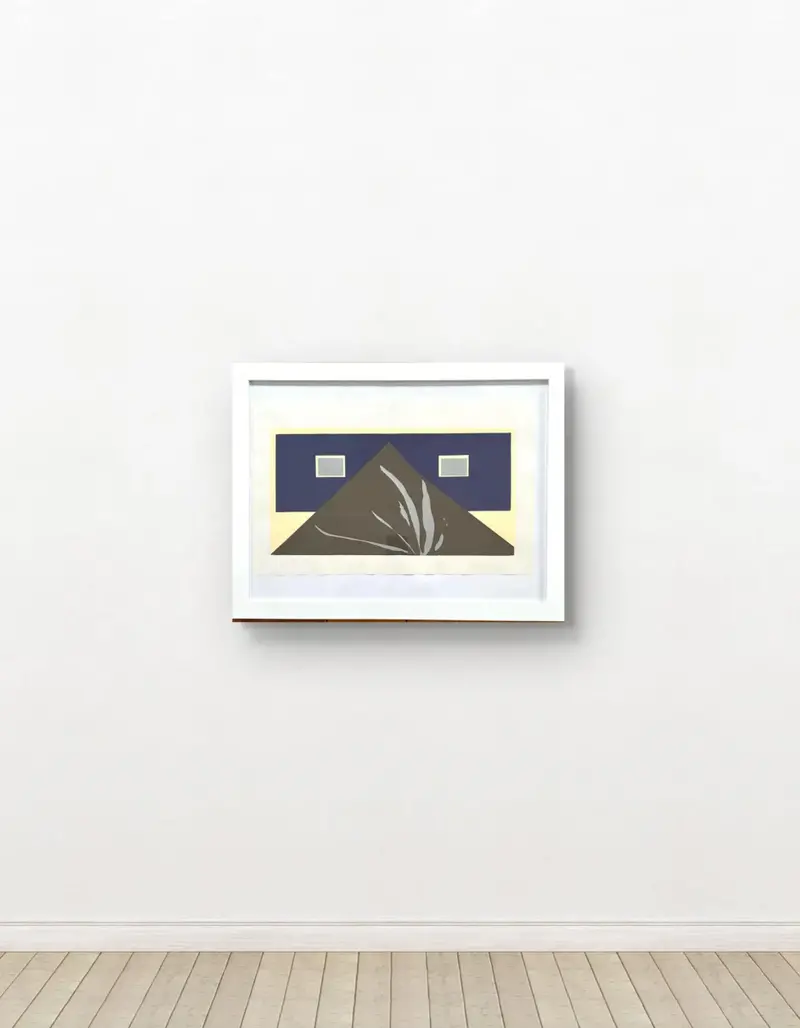 Barbara Beck Framed 1970 Mid Century Modern Screen Print On Paper In White Wood Frame 2