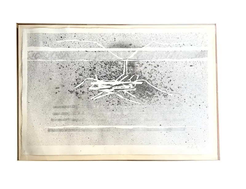 Barbara Beck Framed 1978 Painting On Paper In Acrylic Shadow Box Frame 1