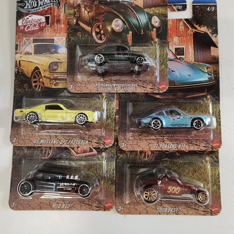 Barn Find Complete 5 Car Set * 2026 Hot Wheels Silver Vintage Club * Case H 2