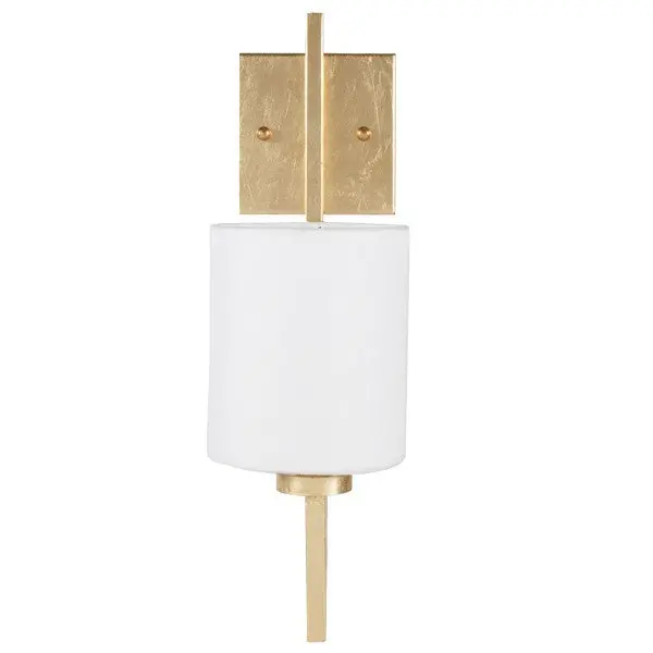 Beckham Gold Leaf Wall Sconce W/Linen Shade 1