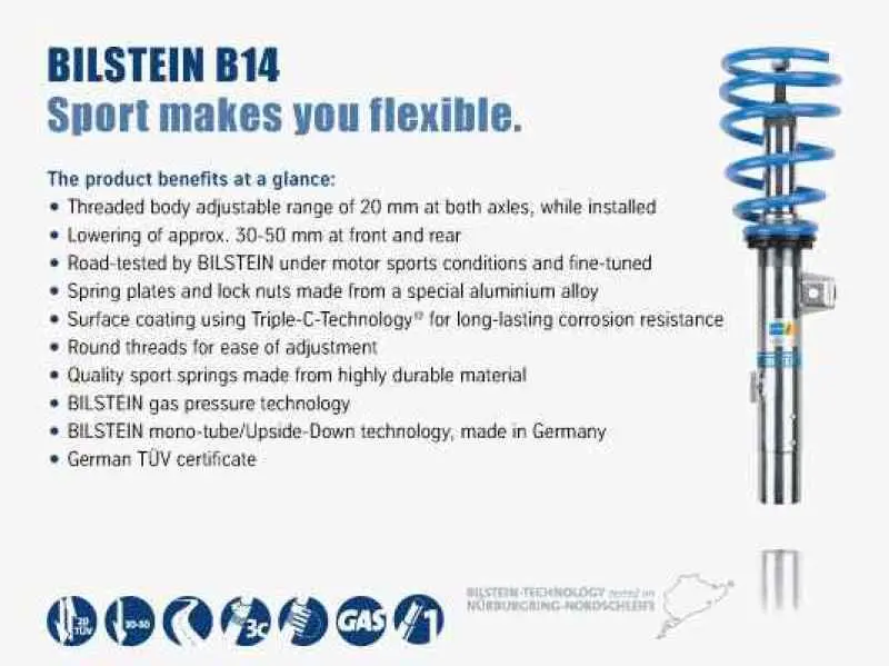 Bilstein B14 (Pss) 2015 Mini Cooper F56 Front & Rear Performance Suspension System 1
