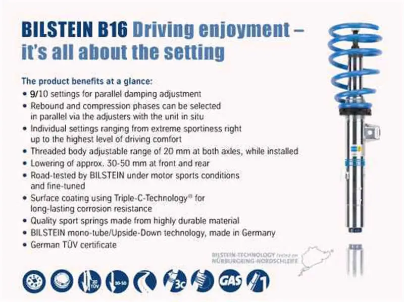 Bilstein B16 (Pss10) Porsche 13-14 Boxster H6/14 Cayman H6 Front& Rear Performance Suspension System 2