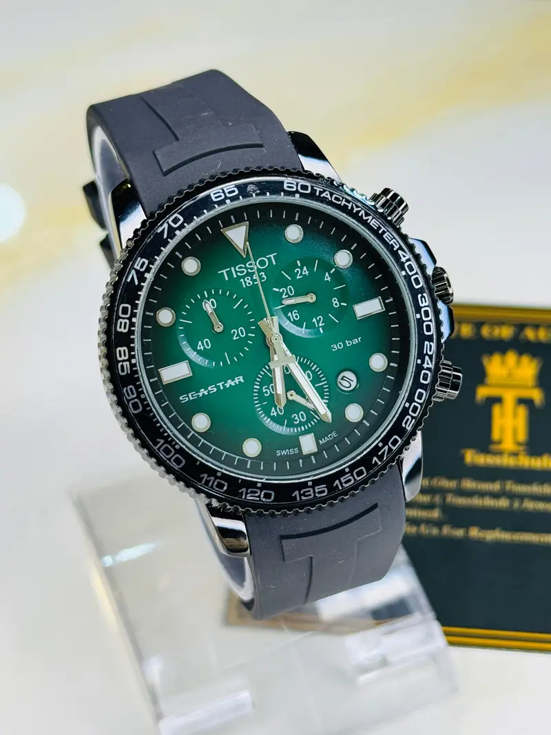Black Emerald Tissot Sea Star Chronograph Watch 1