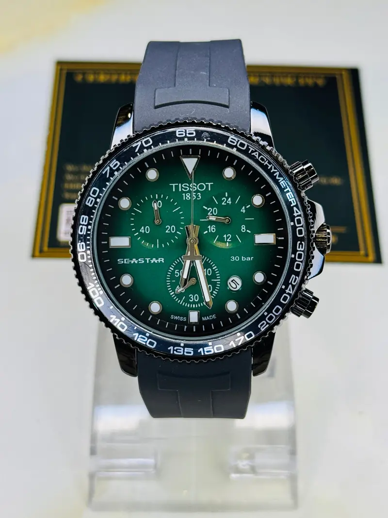 Black Emerald Tissot Sea Star Chronograph Watch 2