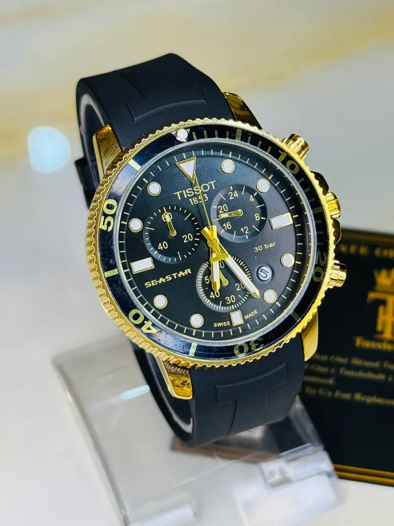 Black Gold Black Tissot Sea Star Chronograph Watch 1